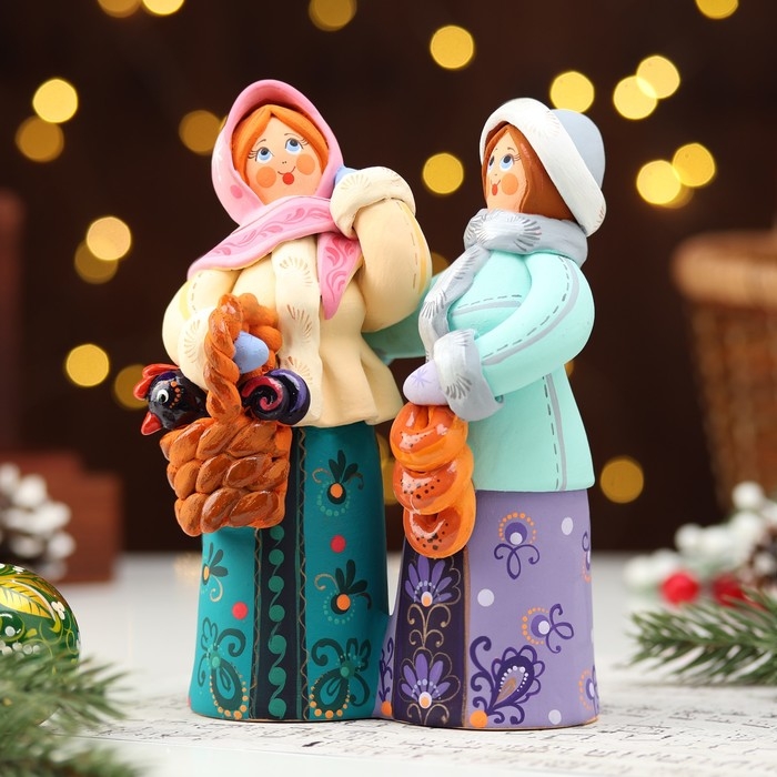 Ковровская игрушка "Кумушки, зима", керамика