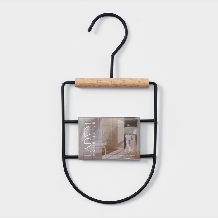 Вешалка для ремней и шарфов LaDо́m Laconique, 11,5&times;23,5&times;1,1 см, многоуровневая, цвет чёрный