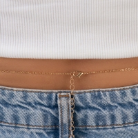 Портупея &laquo;Талия&raquo; жемчужины, цвет белый в золоте, 68 см + 25 см удлинитель