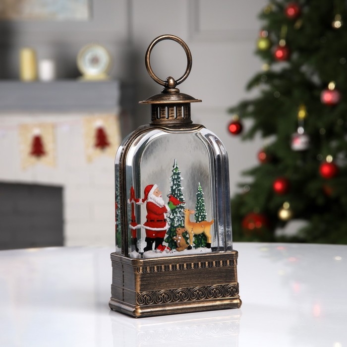 Светодиодная фигура «Фонарь с Дедом Морозом» 10.7 × 20.5 × 6.2 см, пластик, батарейки ААх3 (не в комплекте), USB, свечение тёплое белое Светодиодная фигура «Фонарь с Дедом Морозом» 10.7 × 20.5 × 6.2 см, пластик, батарейки ААх3 (не в комплекте), USB, свечение тёплое белое