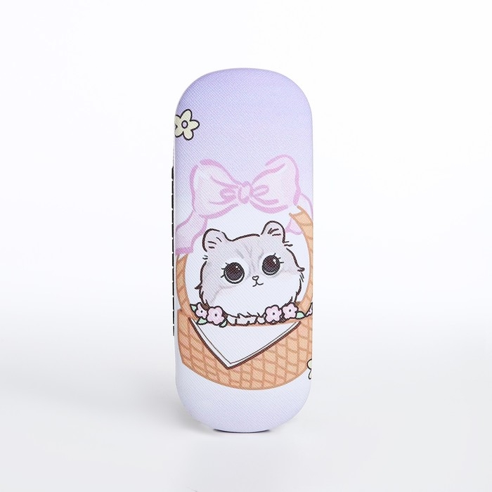 Футляр для очков на хлопушке, длина 16 см, цвет сиреневый