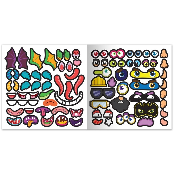 Книга с многоразовыми наклейками &laquo;Собери чудика&raquo;, 12 стр., с маркером, 20 глазок