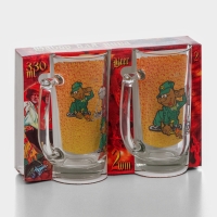 Набор пивных кружек &laquo;Приколисты&raquo;, 330 мл, в подарочной упаковке, 2 шт, рисунок МИКС