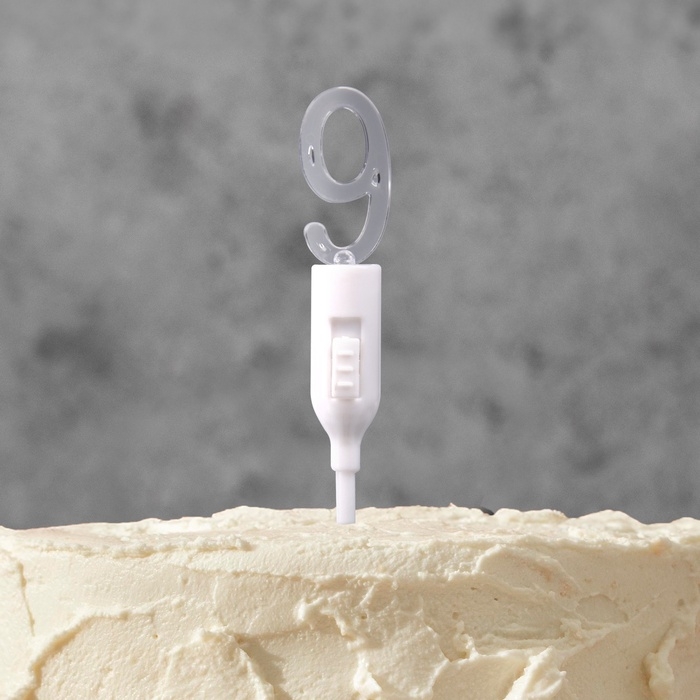 Светодиодная свеча Светодиодная свеча "Цифра 9", 14.5 см, от батареек LR1130х3 (в комплекте), свечение мульти (RGB)