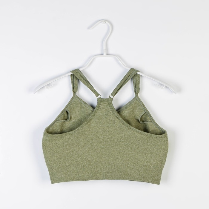 Топ женский спортивный со сборкой, цвет олива, SL Russian Brand, р-р M Топ женский спортивный со сборкой, цвет олива, SL Russian Brand, р-р M