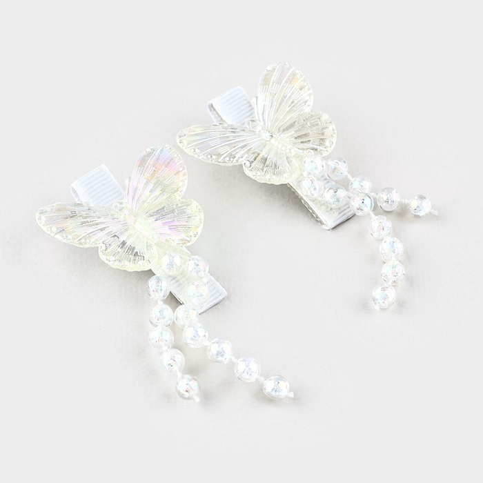 Заколки для волос с бабочками &laquo;Для волшебной девочки&raquo;, 2 шт, 5 х 3 см