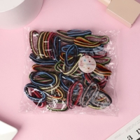 Резинка для волос "Махрушка" (набор 48 шт) в чёрную полоску, 5,5 см Резинка для волос "Махрушка" (набор 48 шт) в чёрную полоску, 5,5 см