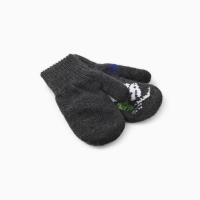 Новый год. Варежки двойные детские "Зайчик", цвет серый, р-р 12 Новый год. Варежки двойные детские "Зайчик", цвет серый, р-р 12