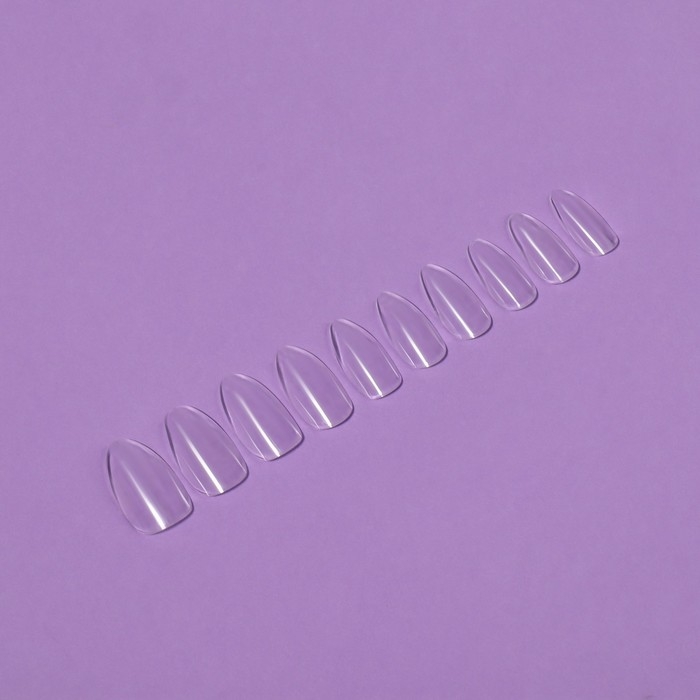 Типсы для наращивания ногтей, 100 шт, форма овал, полное покрытие, в контейнере, цвет прозрачный