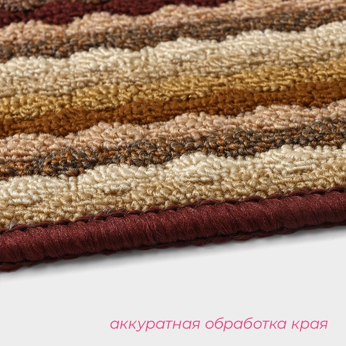 Коврик влаговпитывающий придверный Доляна &laquo;Цветная косичка&raquo;, 38&times;57 см, цвет коричневый