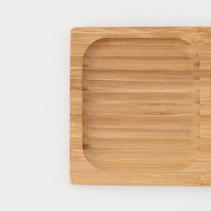 Менажница Striata, 2 секции, 17&times;9,5 см, цвет бежевый