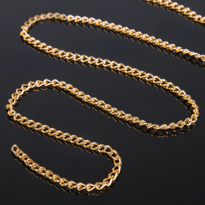 Цепочка без карабина L45см 4,6&times;3&times;0,8мм, (набор 5шт) СМ-1319, цвет золото