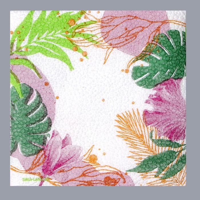 Салфетки бумажные однослойные &laquo;Листья&raquo;, 24 &times; 24 см, в наборе 20 шт.