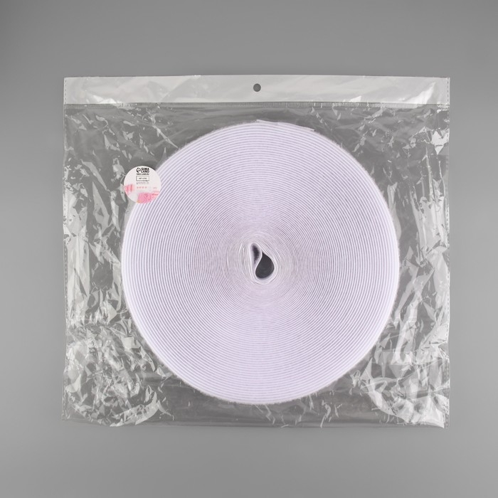 Липучка &laquo;Петля&raquo;, 20 мм &times; 25 &plusmn; 1 м, цвет белый