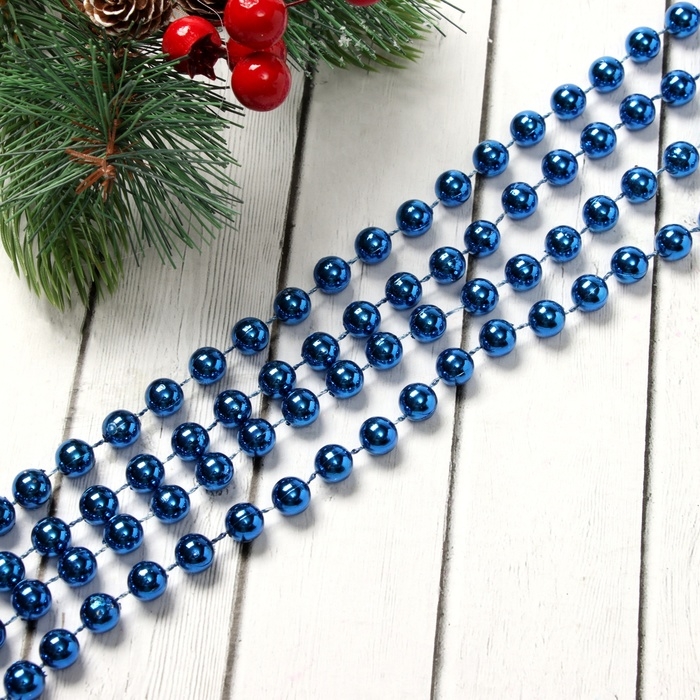 Бусы на ёлку 2,7 м Бусы на ёлку 2,7 м "Шарики" d-9 мм, синий