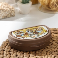 Бутербродница &laquo;Совы&raquo;, 400 мл, цвет коричневый