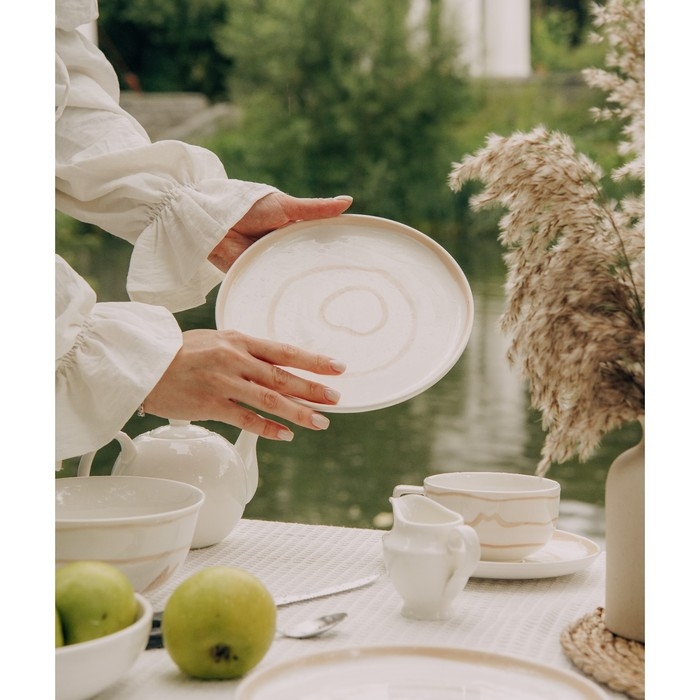 Набор тарелок фарфоровых SL Home &laquo;Гато&raquo;, d=20 см, цвет белый