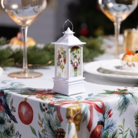 Светодиодная фигура &laquo;Белый фонарь с щелкунчиком&raquo; 5 &times; 12 &times; 5 см, пластик, батарейки AG13х3 (в комплекте), свечение тёплое белое