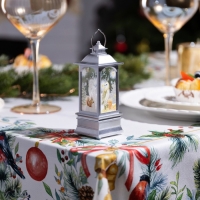 Светодиодная фигура &laquo;Серебристый фонарь с совой&raquo; 5 &times; 12 &times; 5 см, пластик, батарейки AG13х3 (в комплекте), свечение тёплое белое