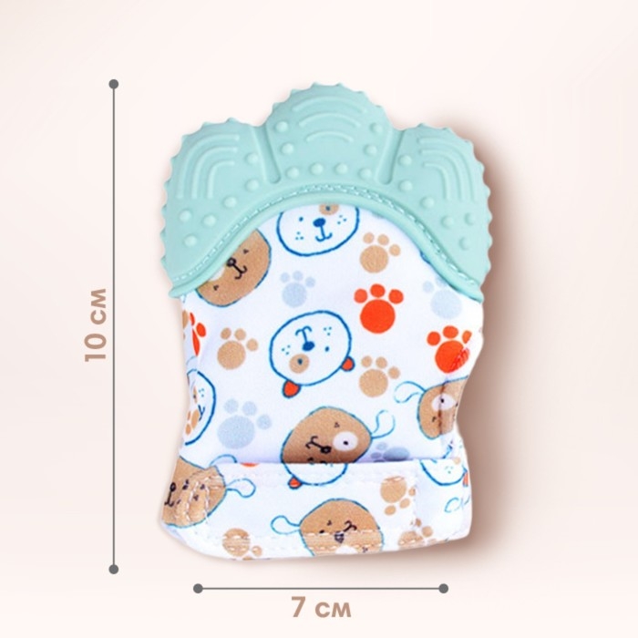 Прорезыватель-рукавичка &laquo;Собачки&raquo;, цвет мятный, Крошка Я