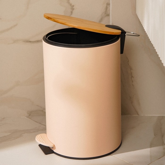 Ведро для мусора SL Home, 12 л, 25&times;31&times;38 см, цвет бежевый