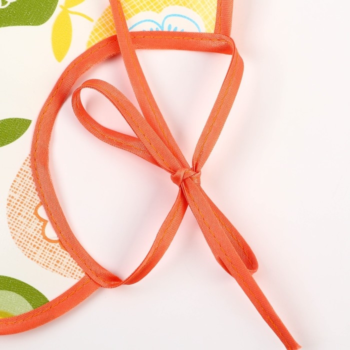 Нагрудник из нетканого полотна с ПВХ покрытием &laquo;Яблоки&raquo;, цвет красный/голубой, р-р. 20х22см