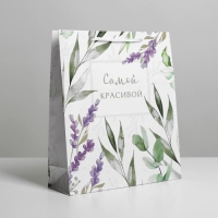 Пакет подарочный ламинированный, упаковка, &laquo;Best wishes&raquo;, ML 21 х 25 х 8 см