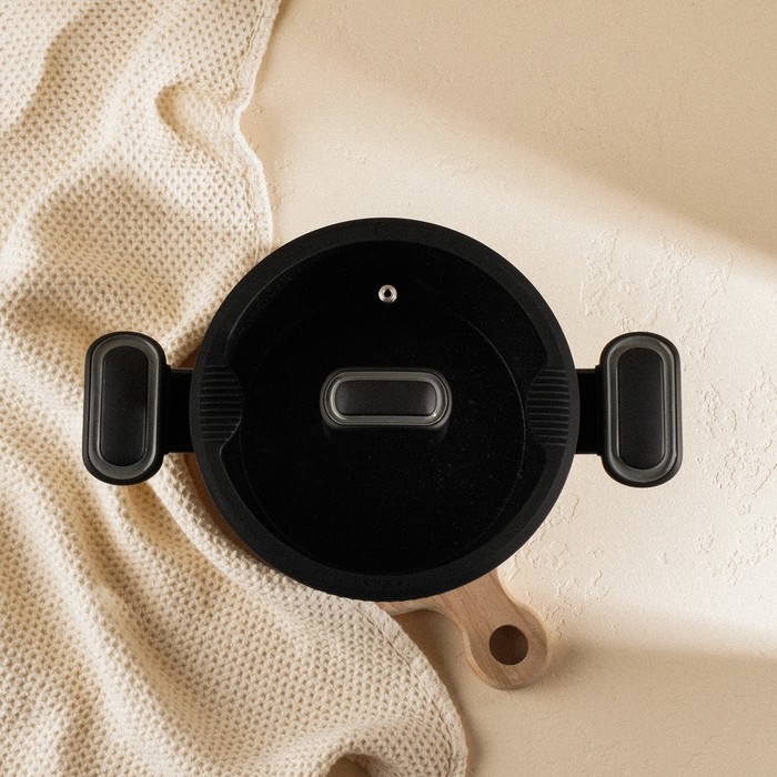 Кастрюля алюминиевая с антипригарным покрытием SL Home, d=20 см, h=8,8 см, индукция, цвет чёрный Кастрюля алюминиевая с антипригарным покрытием SL Home, d=20 см, h=8,8 см, индукция, цвет чёрный