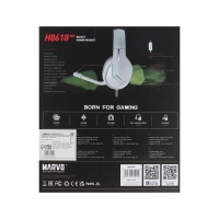 Наушники Marvo H8618 WH, игровые, полноразмерные, микрофон, USB, 2 м, RGB, серый