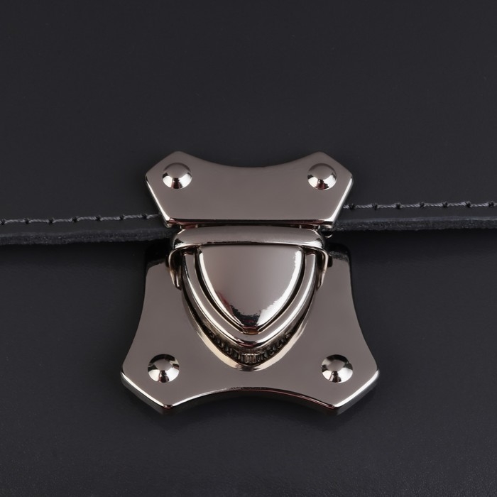 Застёжка для сумки, 4 &times; 4,2 см, цвет серебряный