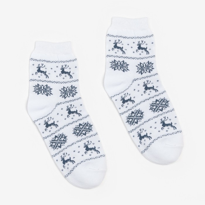 Носки женские &laquo;Оленята&raquo; цвет белый, размер 23-25