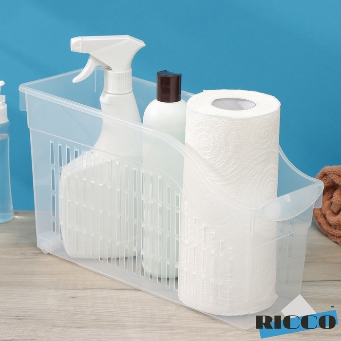 Контейнер для хранения на колёсиках RICCO, 6 л, 35,5&times;13&times;20 см, с ручкой, цвет прозрачный