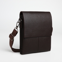 Сумка мужская через плечо TEXTURA, наружный карман, цвет коричневый Сумка мужская через плечо TEXTURA, наружный карман, цвет коричневый