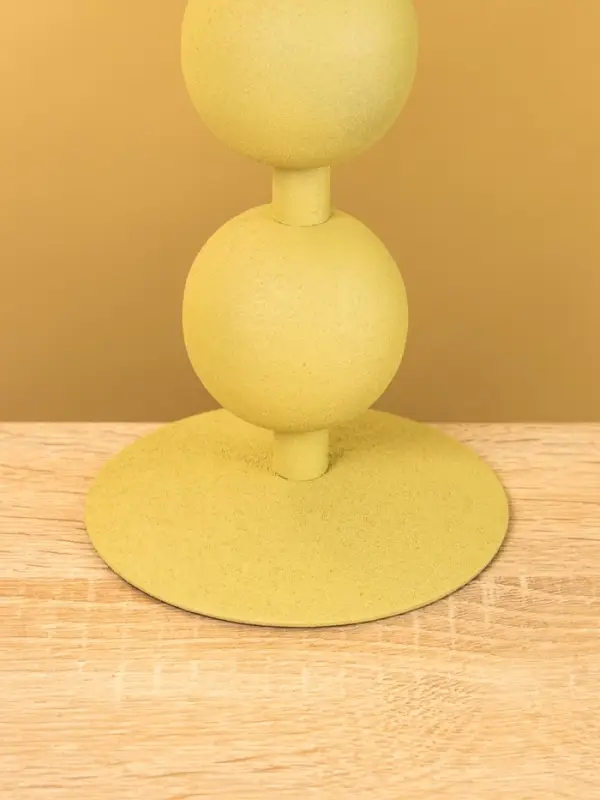 Подсвечник на 1 свечу текстурный "Оливковый" с 3 сферами 10х10х25 см