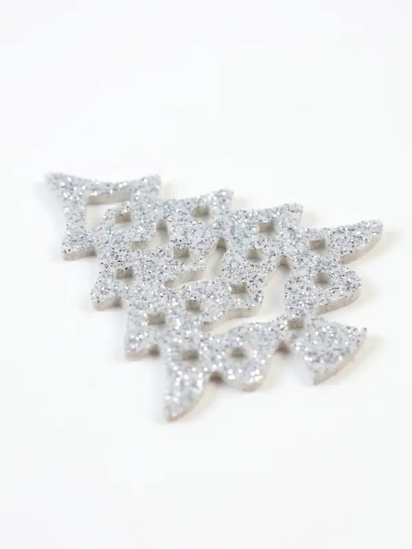 Декор "Серебряные елочки", набор 6 шт.