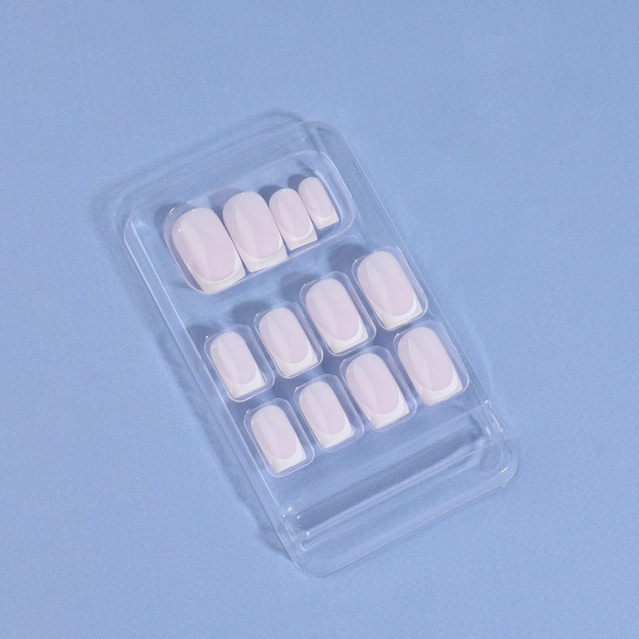 Накладные ногти &laquo;Classic French&raquo;, 24 шт, с клеевыми пластинами, форма мягкий квадрат, цвет нежно-розовый/белый