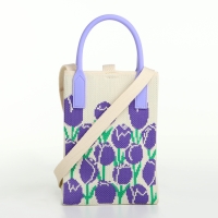 Сумка на кнопке &laquo;Выбражулька&raquo;, цвет бежевый/сиреневый