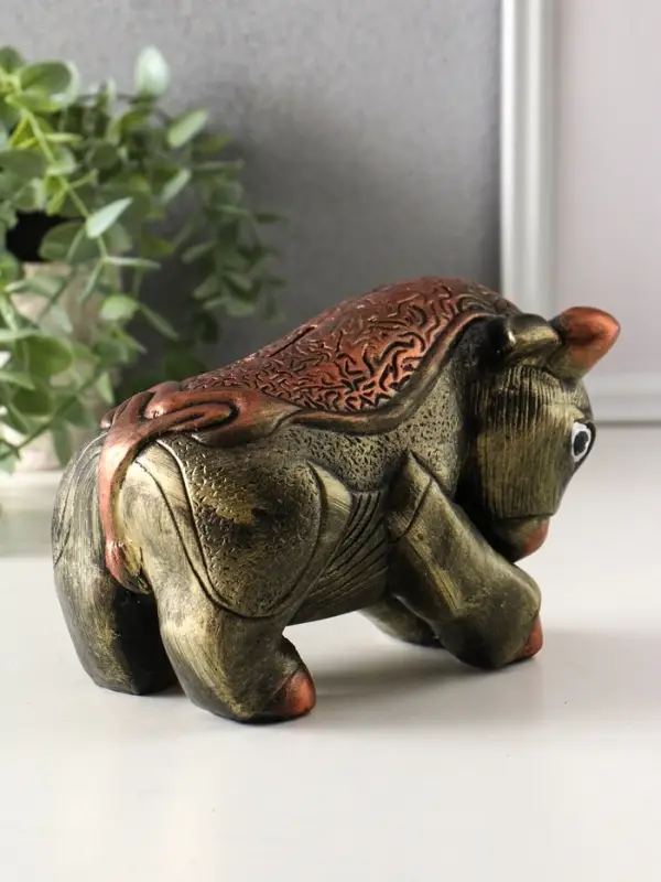 Копилка "Бык" 12х18,5х9,5 см, золото