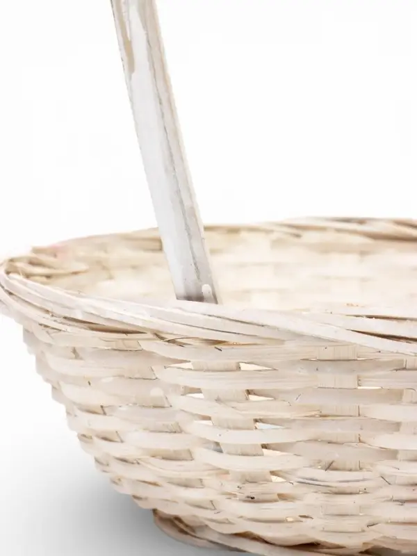 Корзина плетеная 20 х 20 х _ см, ручка h=21 см белый