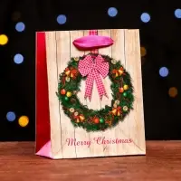 Пакет ламинированный &laquo;Новогодний венок&raquo; 11.5&times;14.5&times;6 см