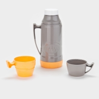 Термос 1 л, со стеклянной колбой, 11х31см, оранжевый