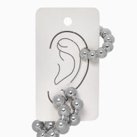 Набор серьги и каффы 3 шт «Бублики» дутые, цвет серебро Набор серьги и каффы 3 шт «Бублики» дутые, цвет серебро