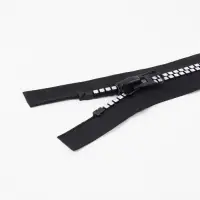 Молния &laquo;Трактор&raquo;, №8, разъёмная, замок автомат, 80 см, чёрная, белая