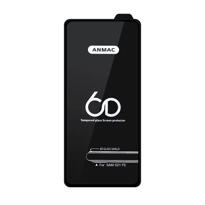 Защитное стекло Sam S21 FE Anmac 6D Black без упаковки Арт.1137172 (10 шт./уп.)
