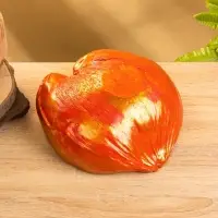 Чаша из кокоса, 24х22х10 см, красный-золотой