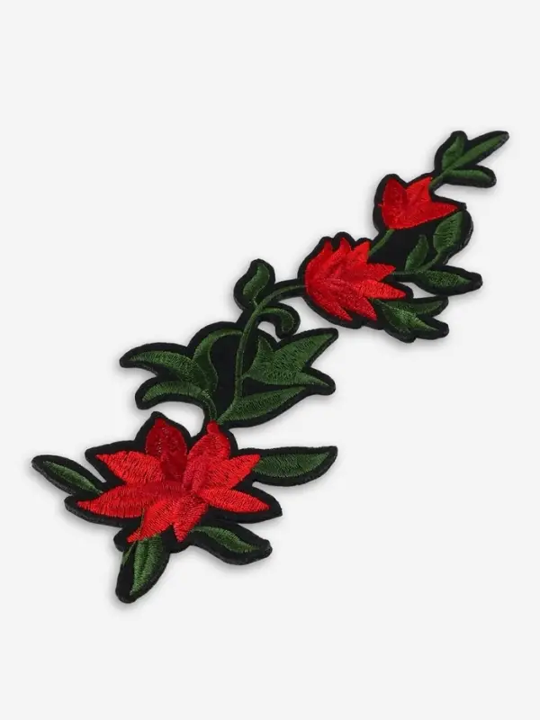 Термоаппликация &laquo;Цветы&raquo;, 20&times;7 см, красная