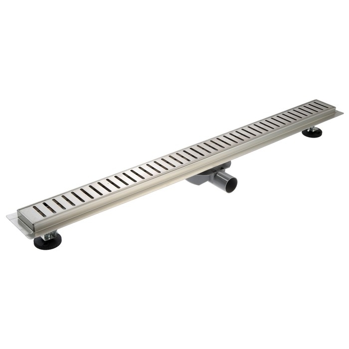 Трап ZEIN engr, c флaнцeм свободного вращ 360&deg;, 7*90 см, d=40/50 мм, нерж сталь, сатин