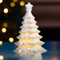 Светодиодная фигура "Елочка белая" 7.1х6.5х12 см, 1 LED, LR44x3(в компл.), свечение тёплое белое