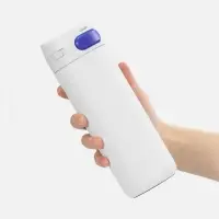 Термостакан X1 с цветной кнопкой, белый с синим