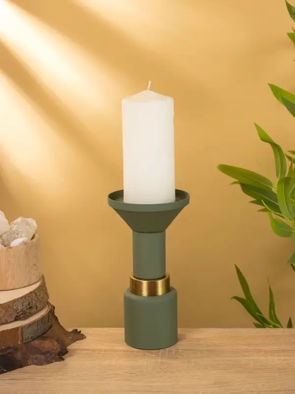 Подсвечник на 1 свечу текстурный "Болотный" 10,5х10,5х20 см